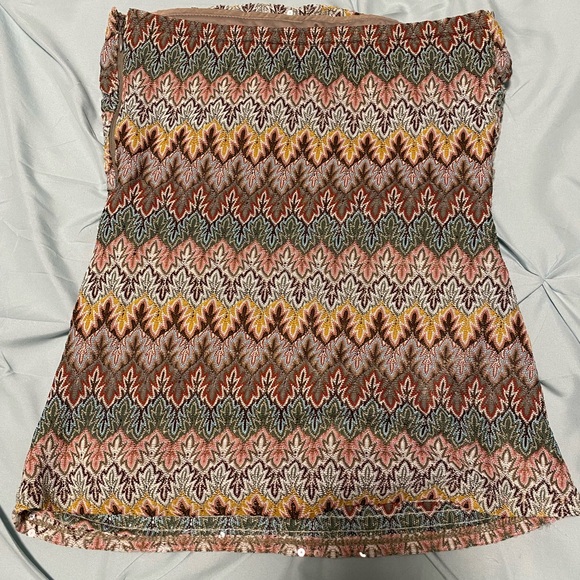 Express Multicolor Patterned Tube Top - Picture 2 of 2